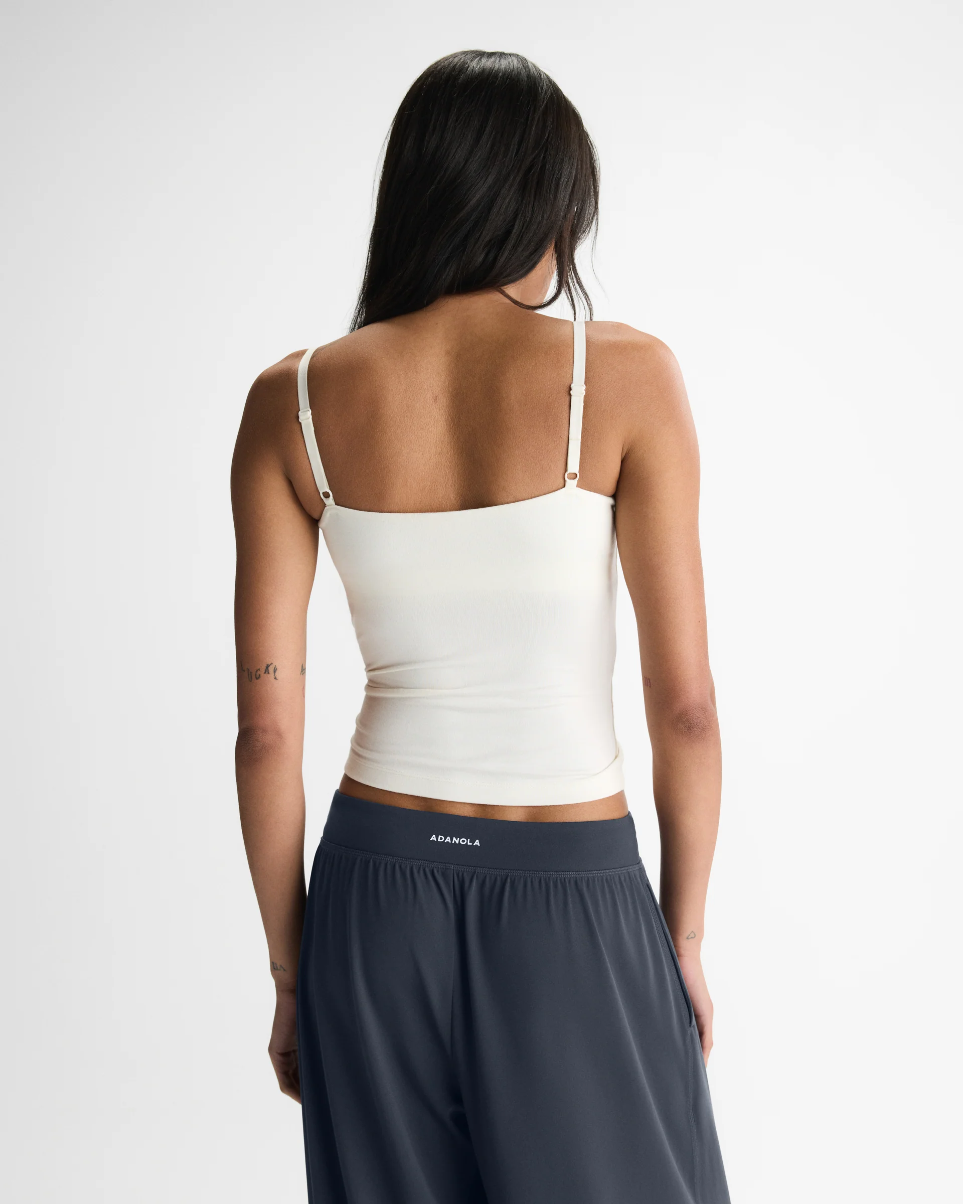 Soft Modal Skinny Strap Cami Top - Marshmallow White - Image 3