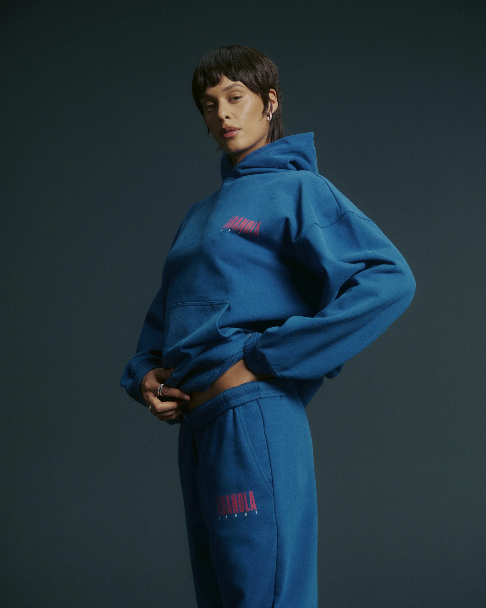 Sport Horizon Oversized Hoodie - Washed College Blue - Image 5