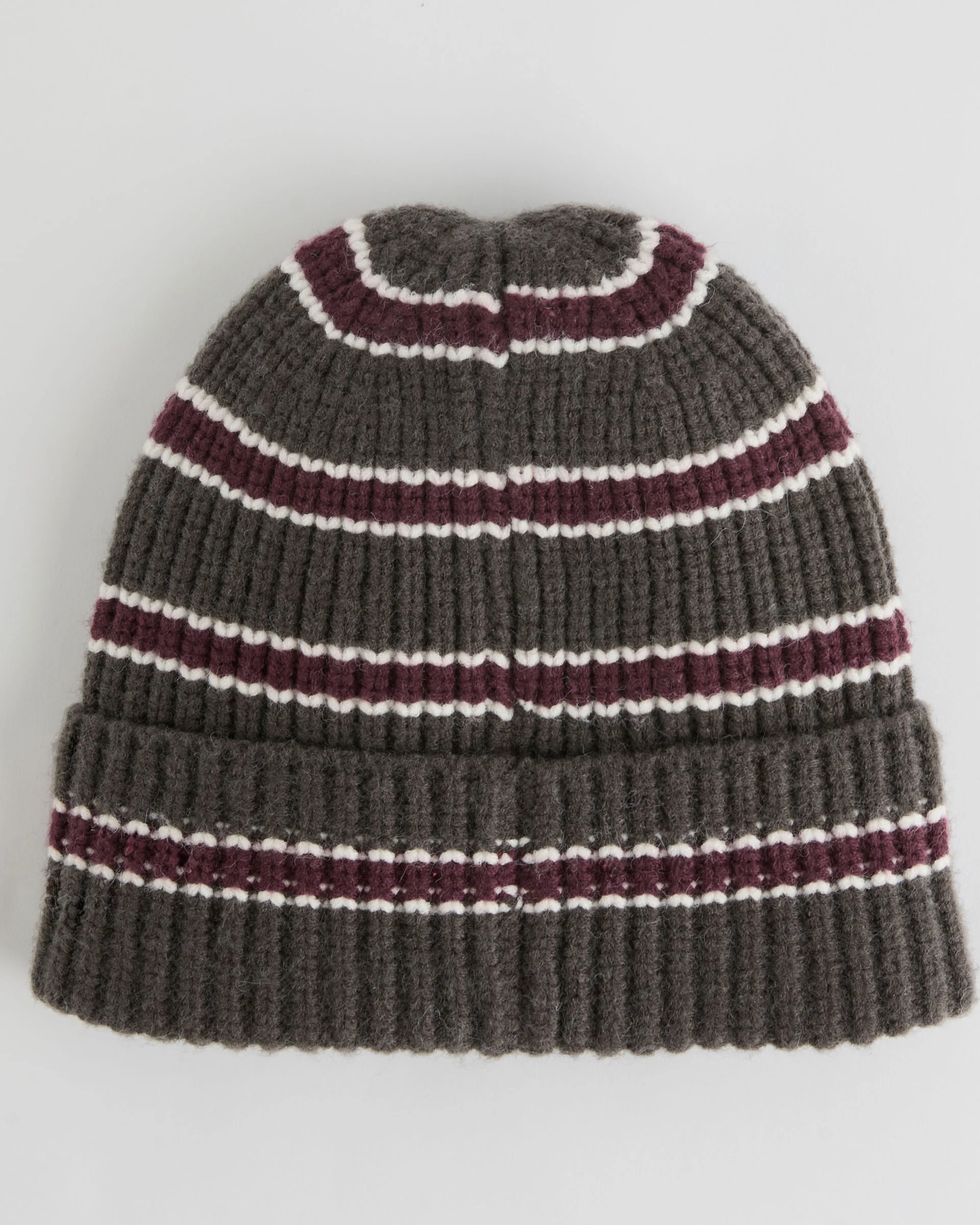 Stripe Beanie - Coffee Bean/Marshmallow White - Image 3