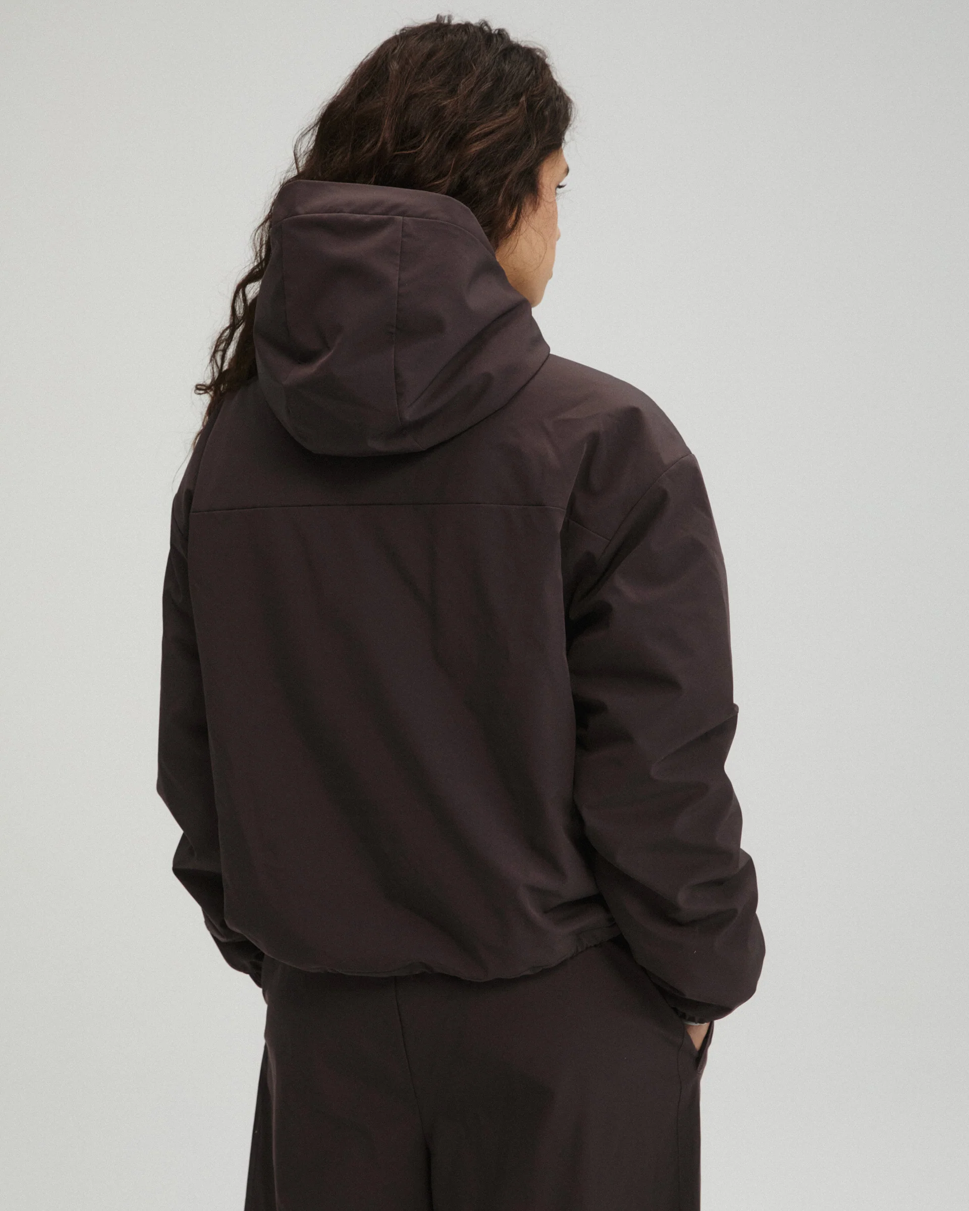 Trail Padded Quarter Zip Jacket - Coffee Bean - Image 2