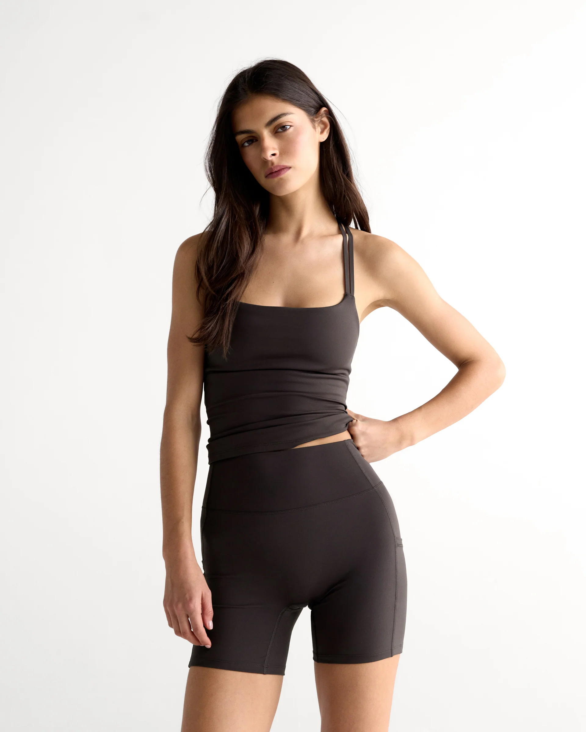 Ultimate Crop Pocket Shorts - Coffee Bean - Image 2