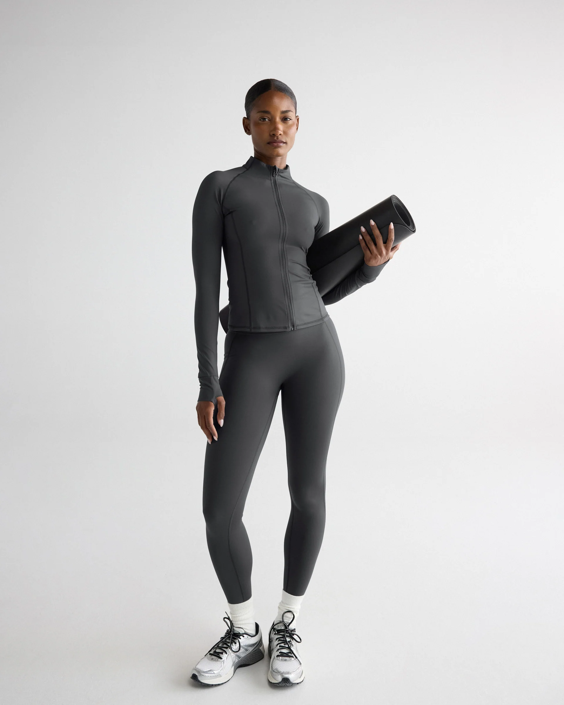Ultimate Long Sleeve Zip Up Top - Graphite Grey - Image 7