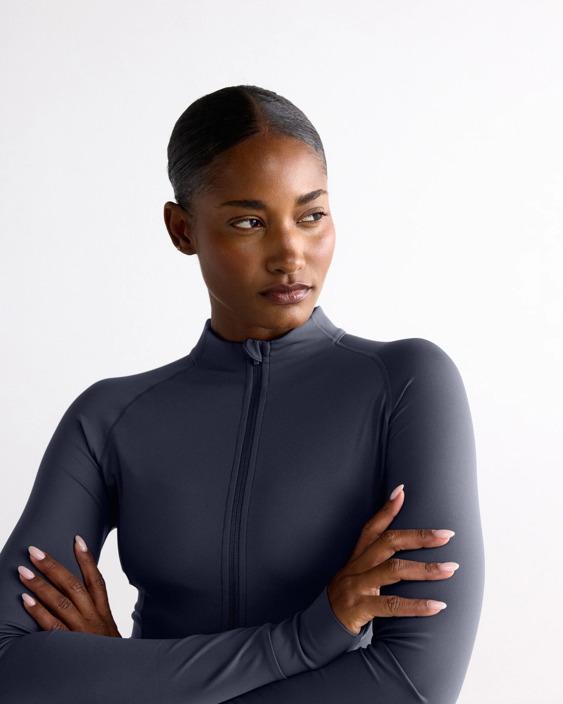 Ultimate Long Sleeve Zip Up Top - Midnight Blue - Image 3