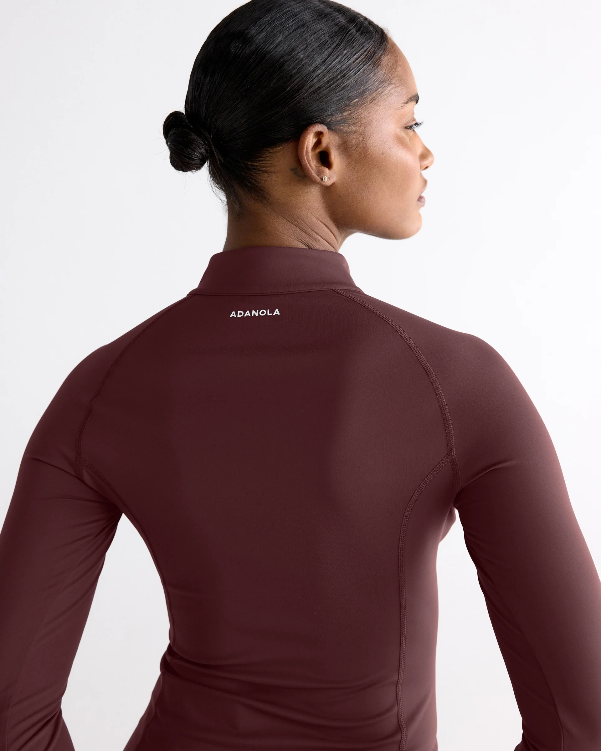 Ultimate Long Sleeve Zip Up Top - Mulberry Red - Image 5
