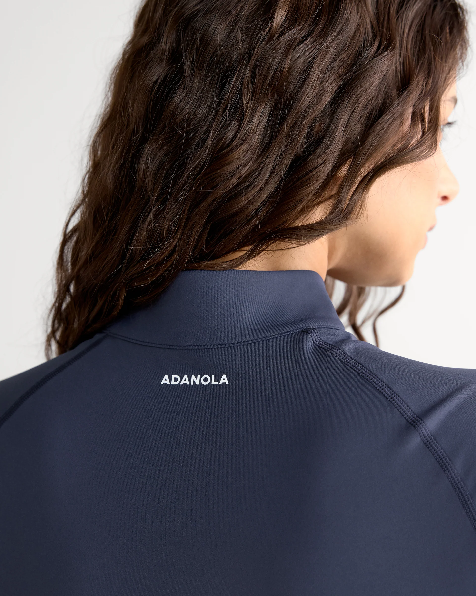 Ultimate Short Sleeve Zip Up Top - Navy Blue - Image 4