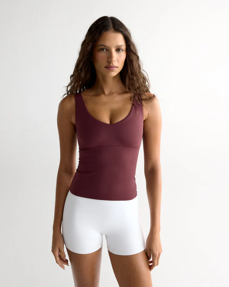 Ultimate V-Neck Top - Mulberry Red - Image 3