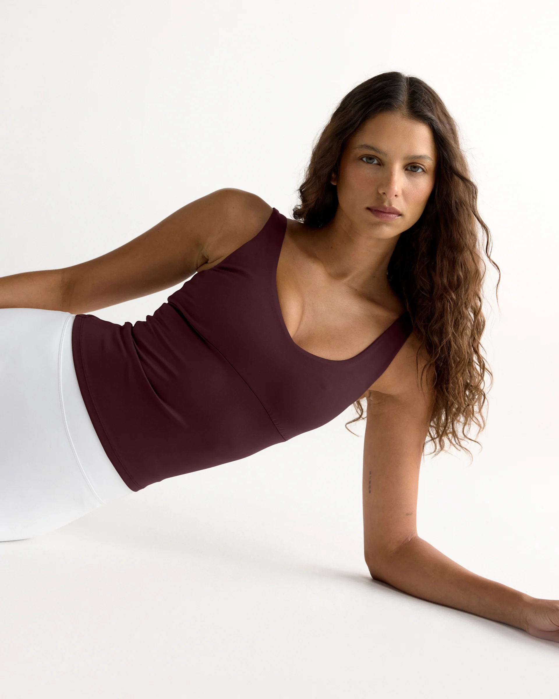 Ultimate V-Neck Top - Mulberry Red - Image 4