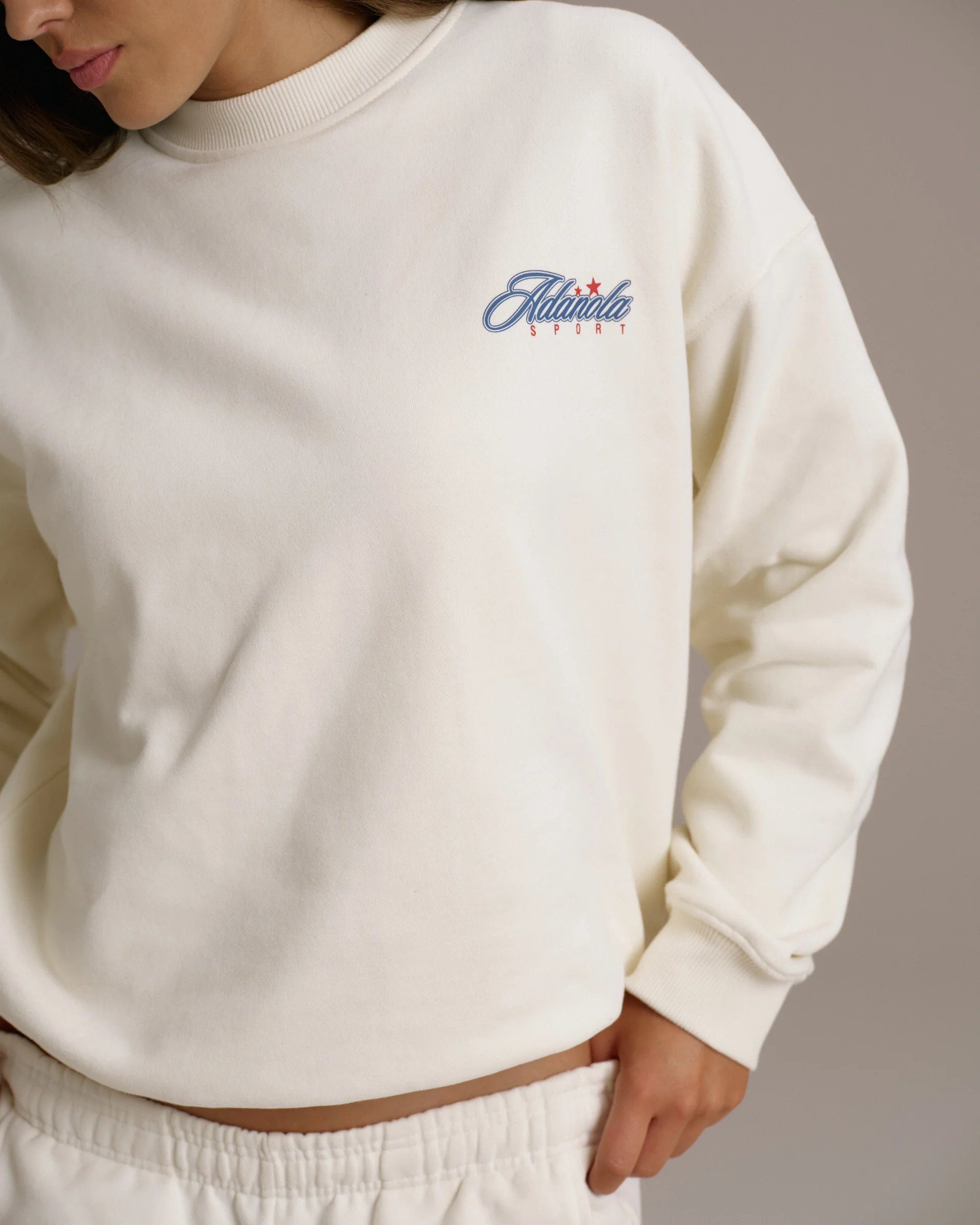 Varsity Collegiate Oversized Sweatshirt - Marshmallow White - Image 3