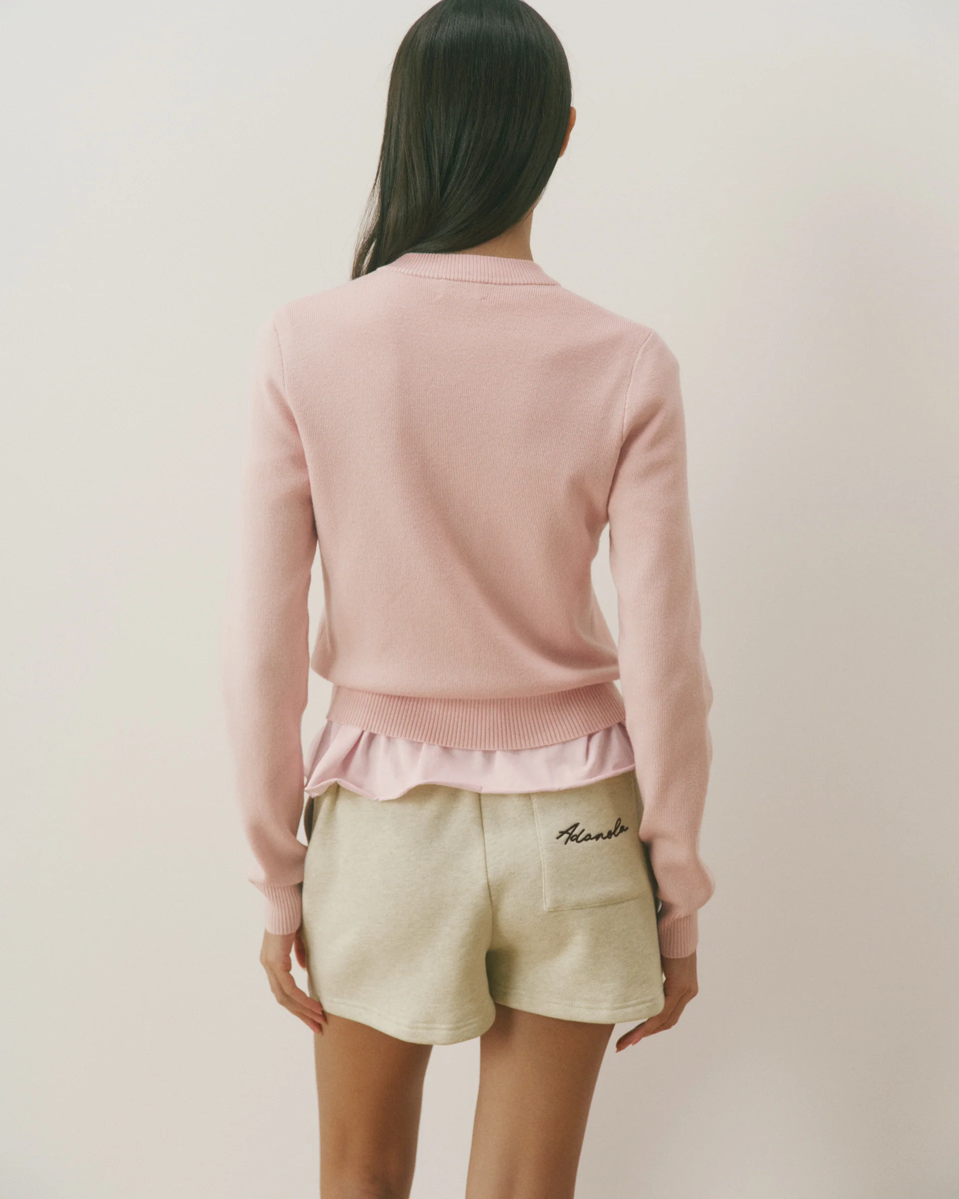 Varsity Knit Zip Through Cardigan - Pink - Image 2