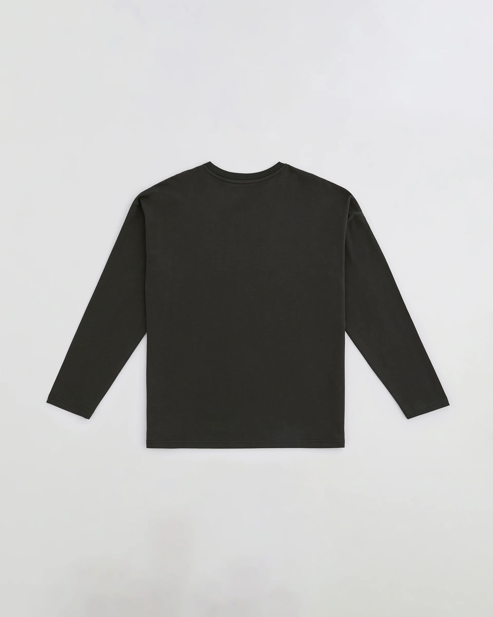 Varsity Long Sleeve Drop Shoulder T-shirt - Coffee Bean/White - Image 6