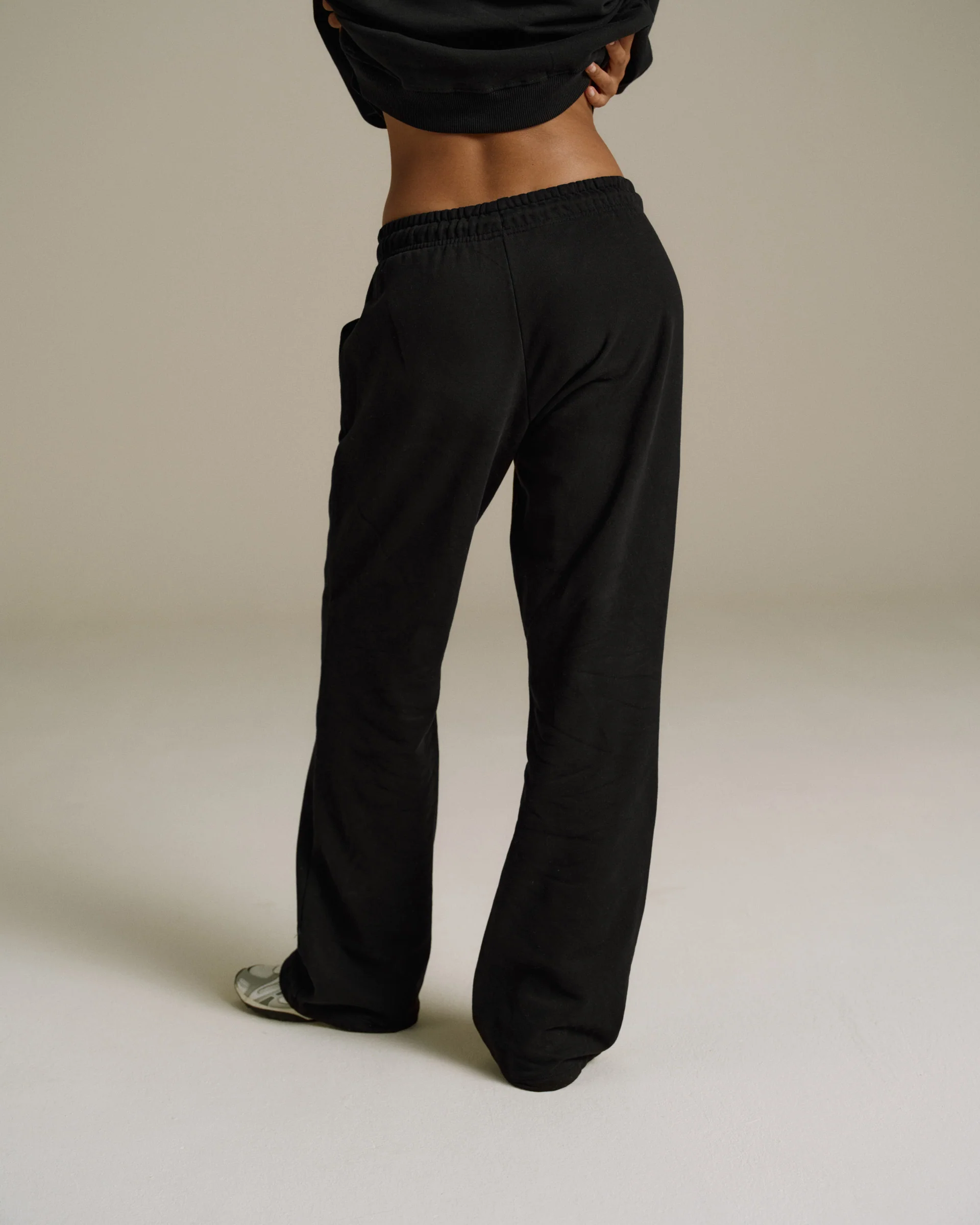 Varsity Loose Fit Straight Leg Sweatpants - Black - Image 2