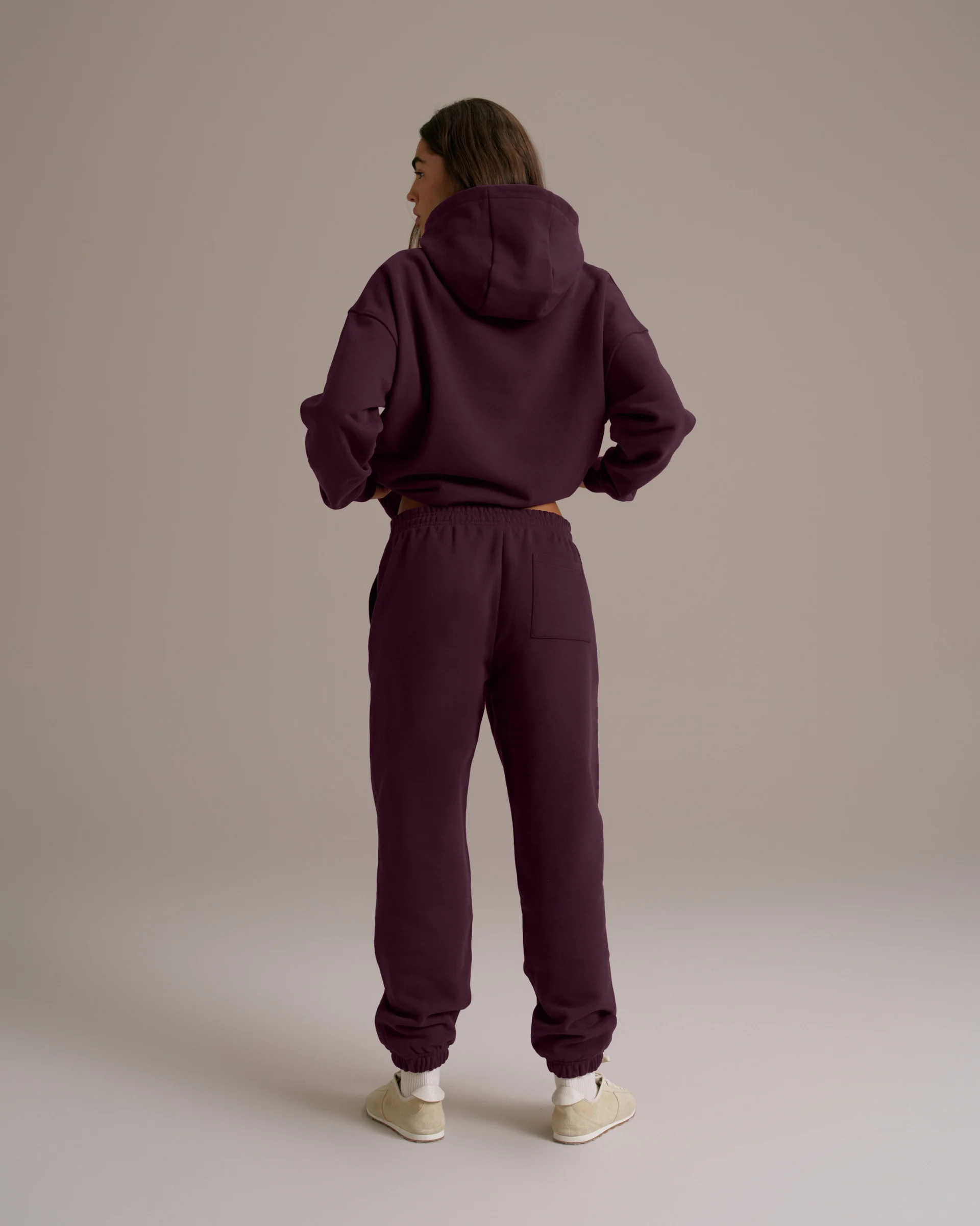 Varsity Oversized Hoodie - Dark Cherry/Marshmallow White - Image 2