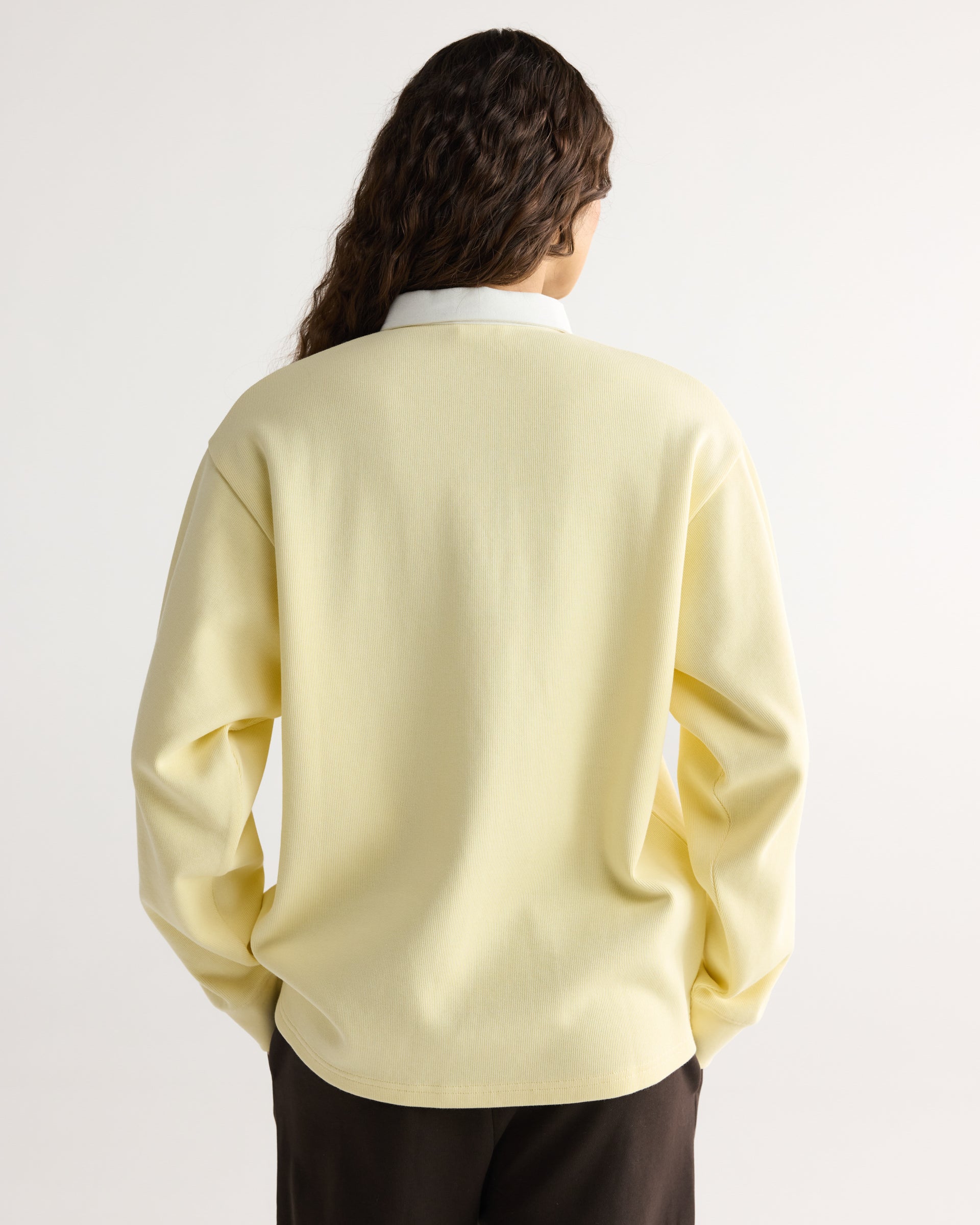 Varsity Oversized Rugby Sweatshirt - Buttercream - Image 2