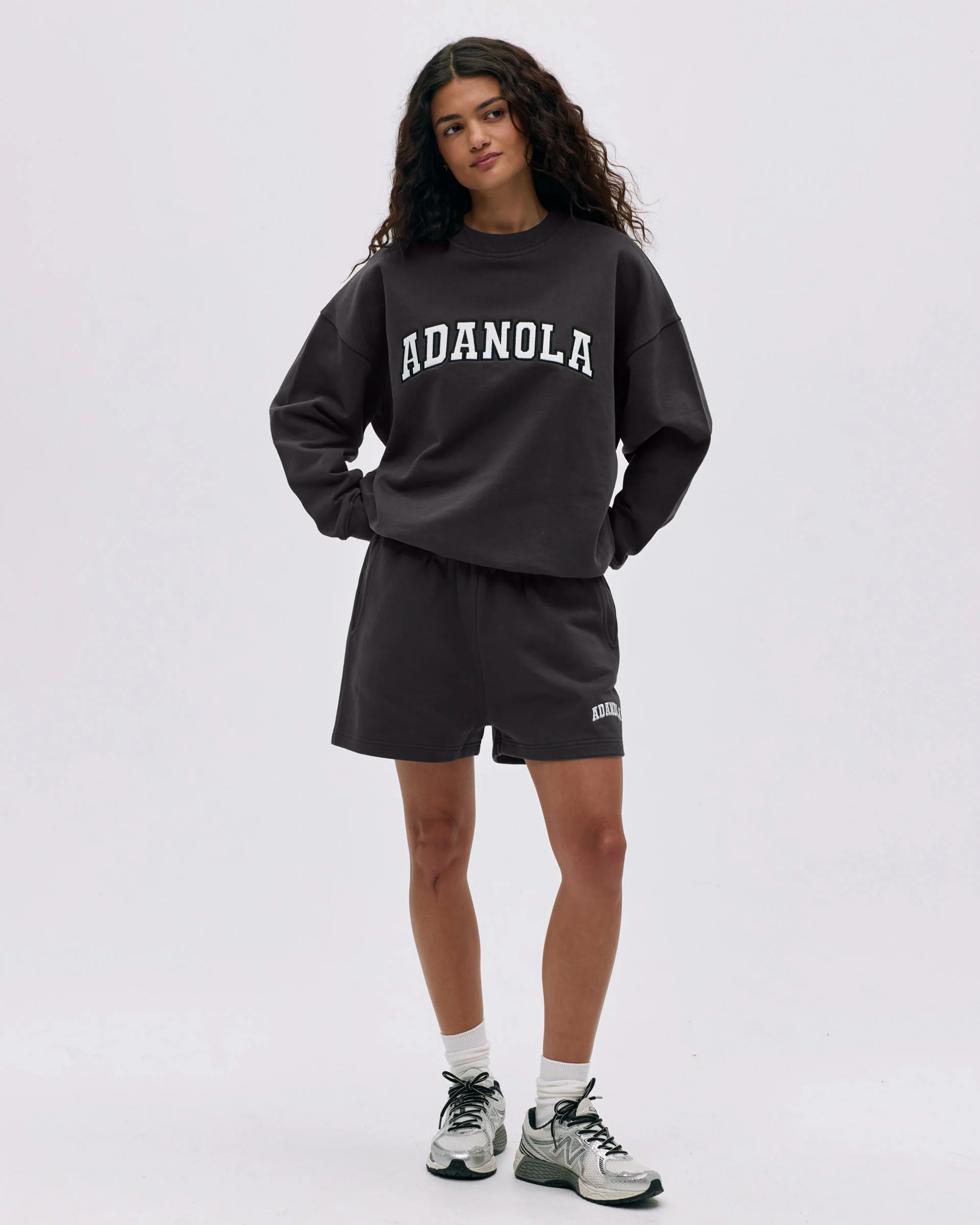 Varsity Oversized Sweatshirt - Washed Coffee Bean - Image 3