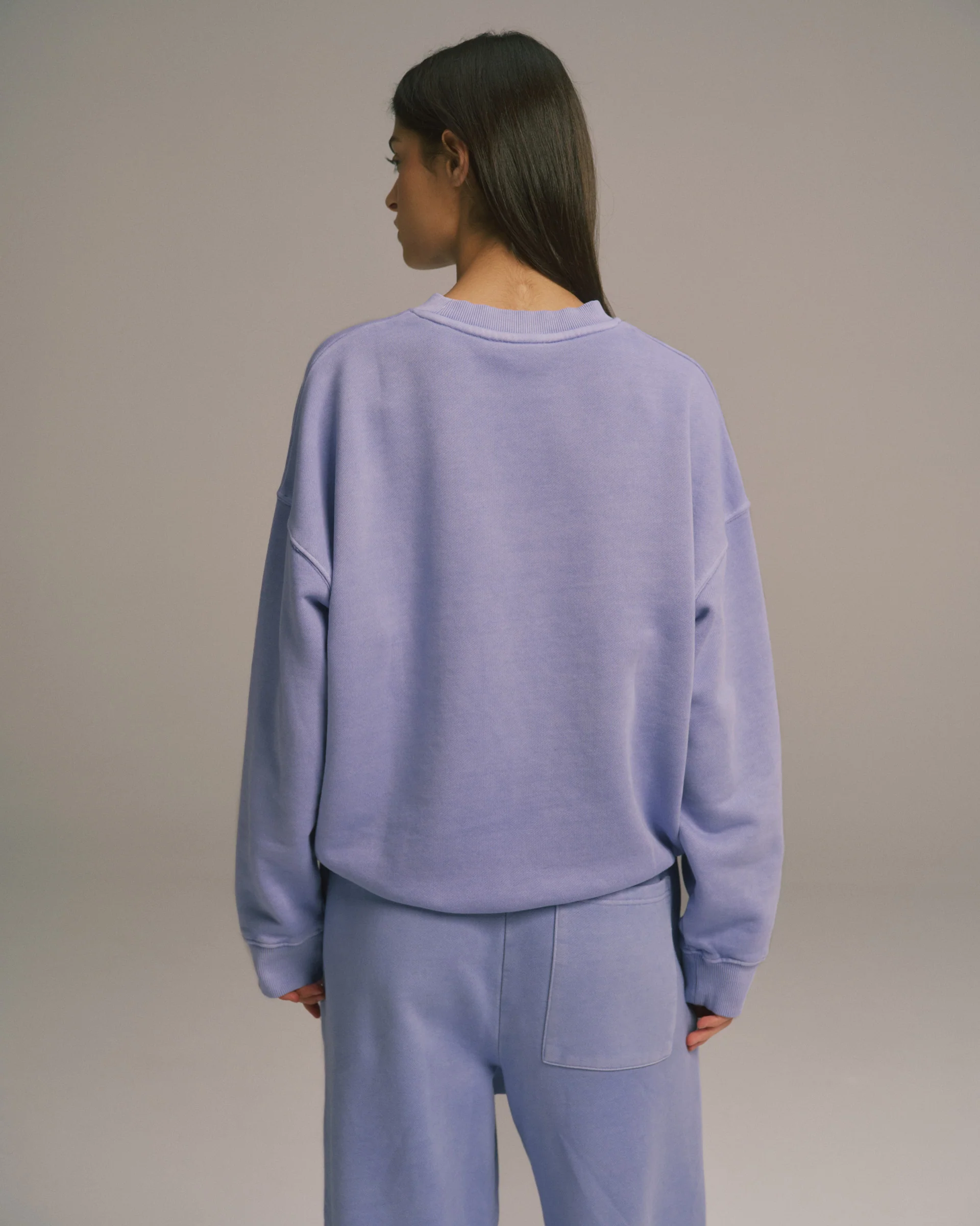 Varsity Oversized Sweatshirt - Washed Lavender - Image 2