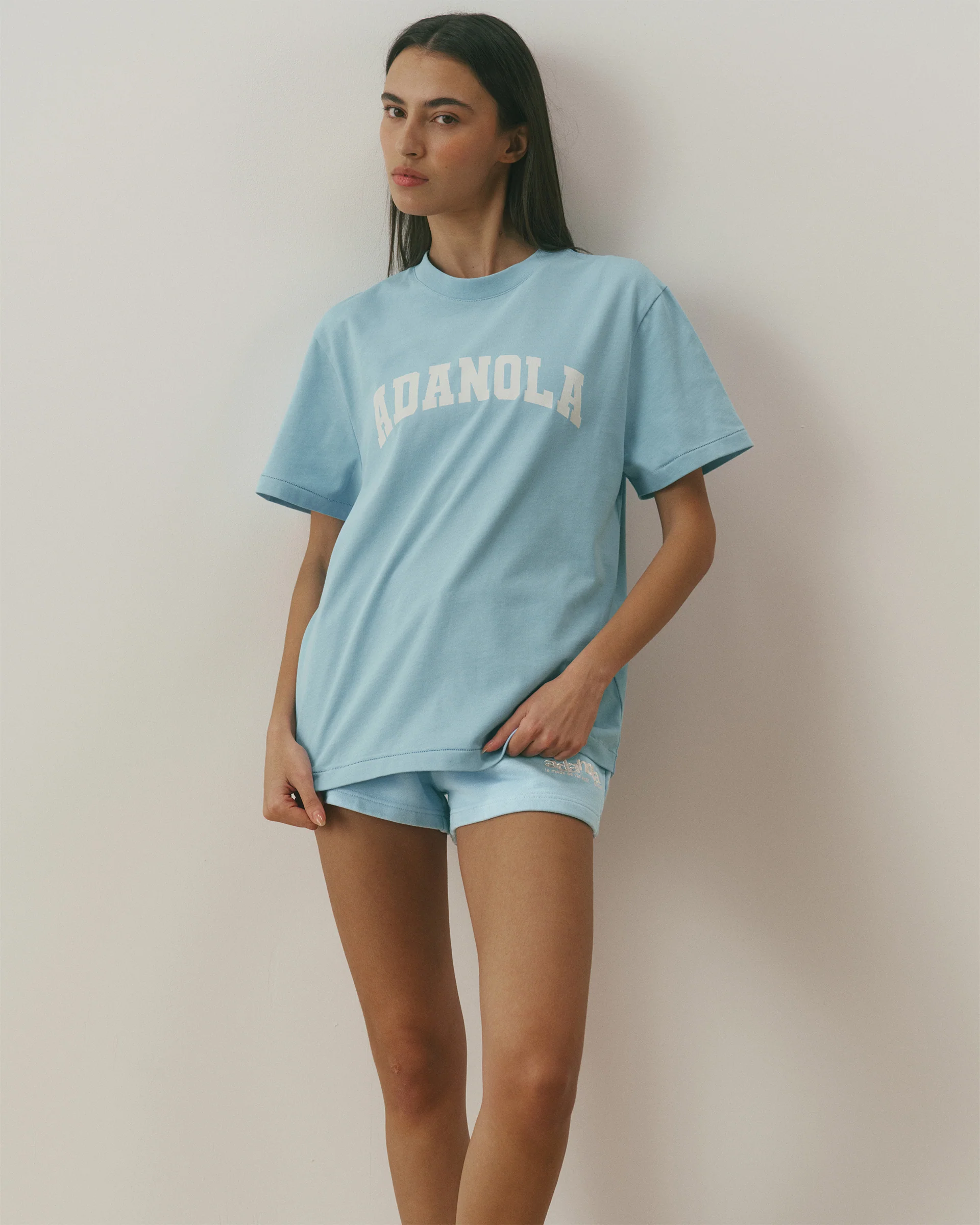 Varsity Oversized T-shirt - Breeze Blue/Marshmallow White - Image 3