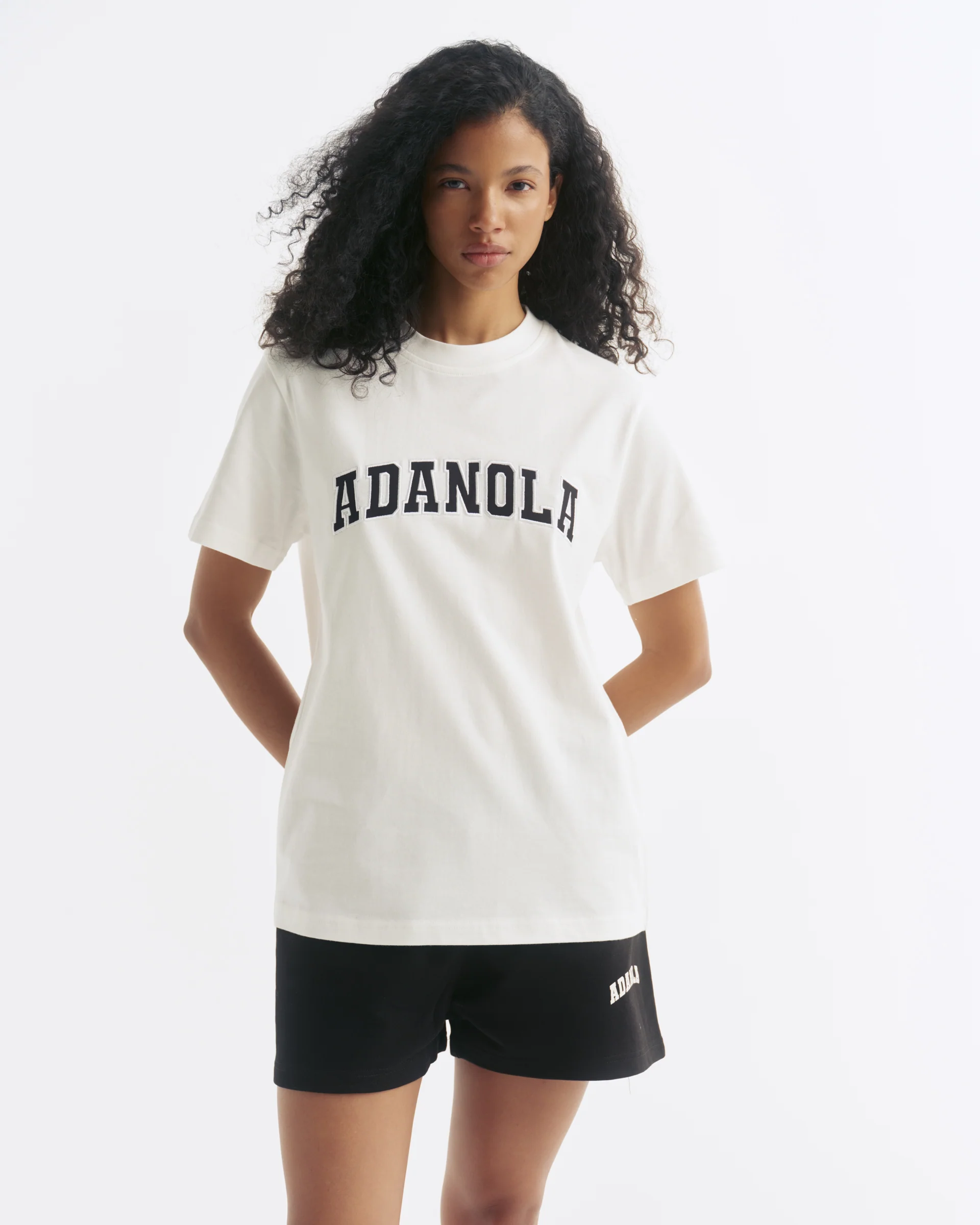 Varsity Short Sleeve Oversized T-shirt - White/Black - Image 3