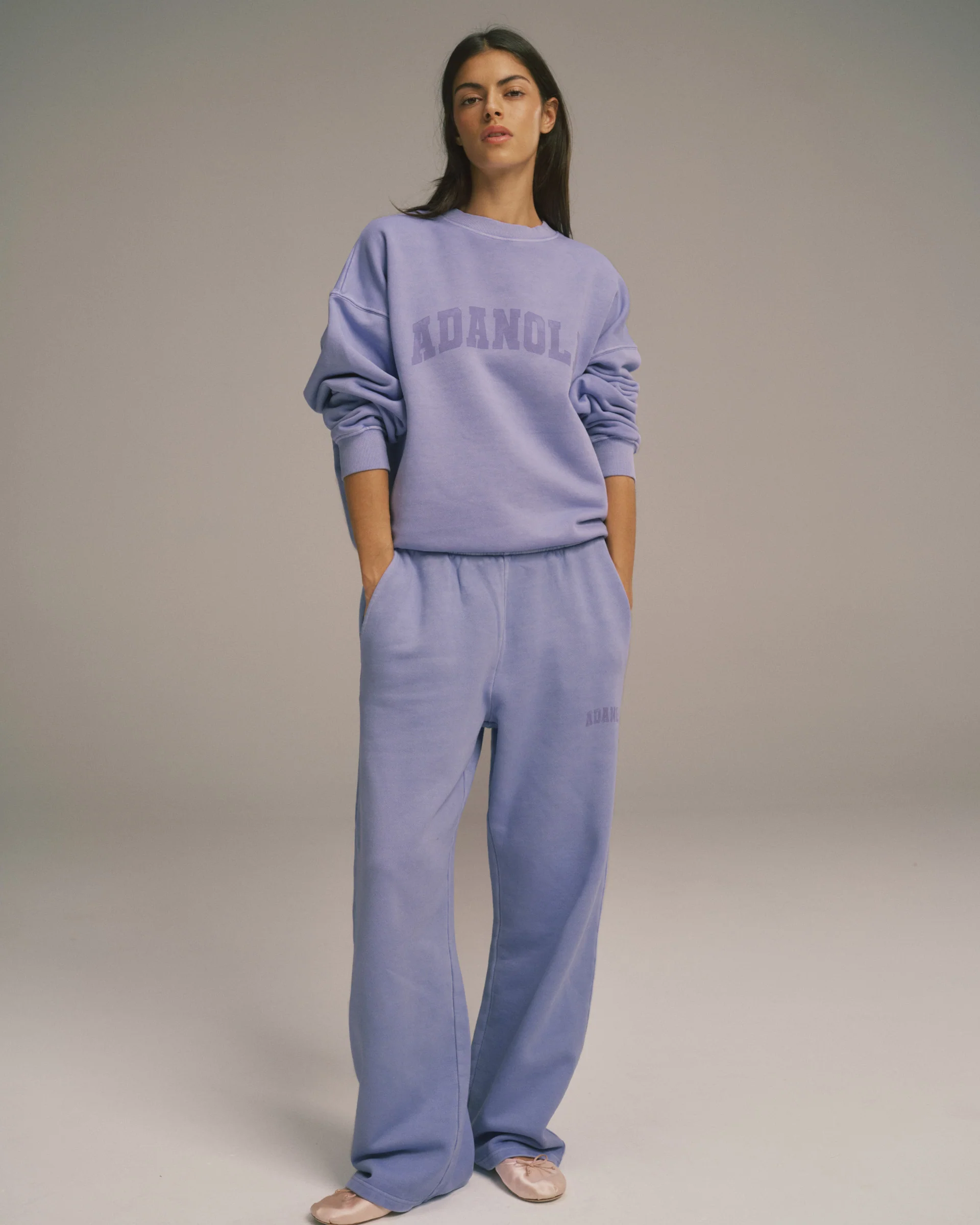 Varsity Straight Leg Sweatpants - Washed Lavender - Image 4
