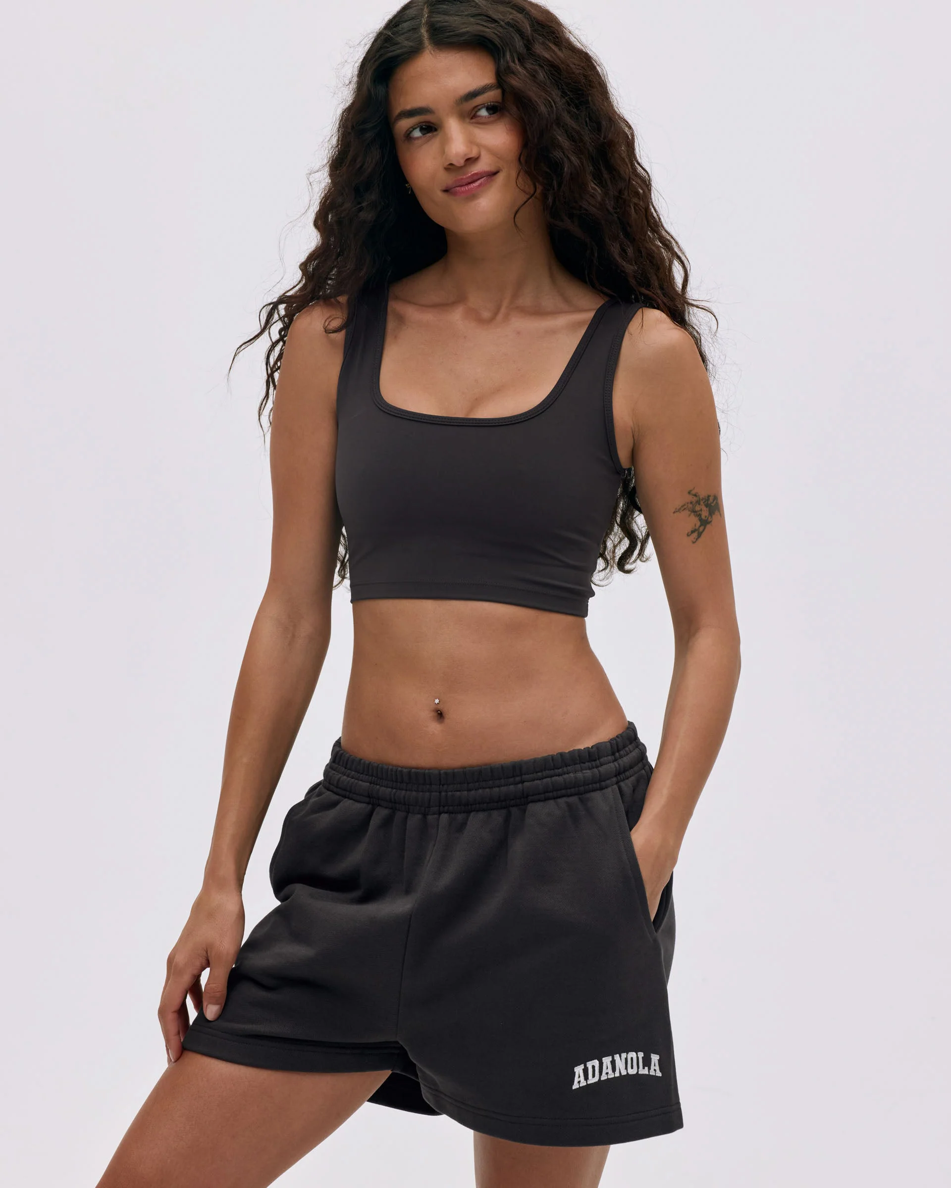 Varsity Sweat Shorts - Coffee Bean/Marshmallow White - Image 5
