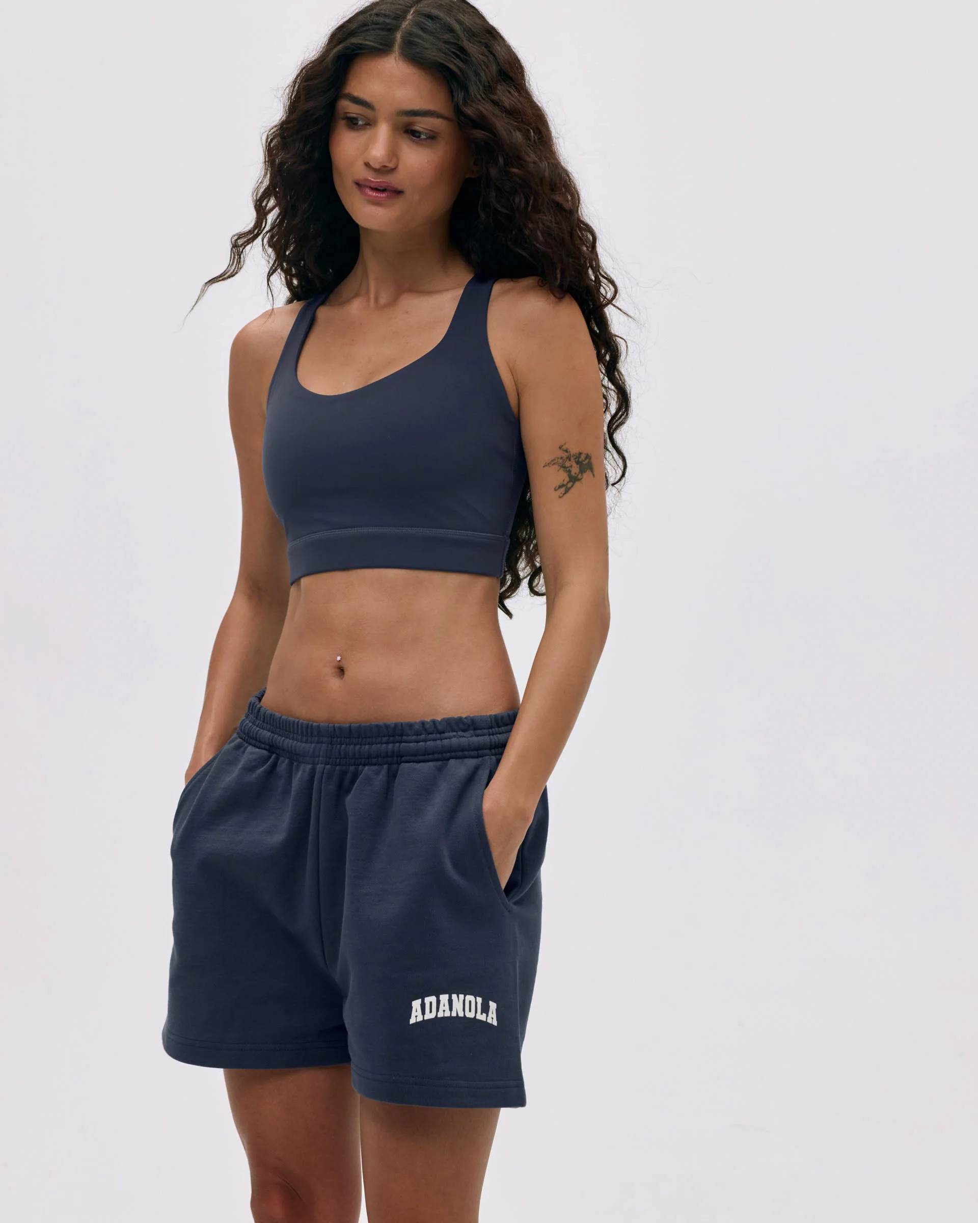 Varsity Sweat Shorts - Midnight Blue/Marshmallow White - Image 5