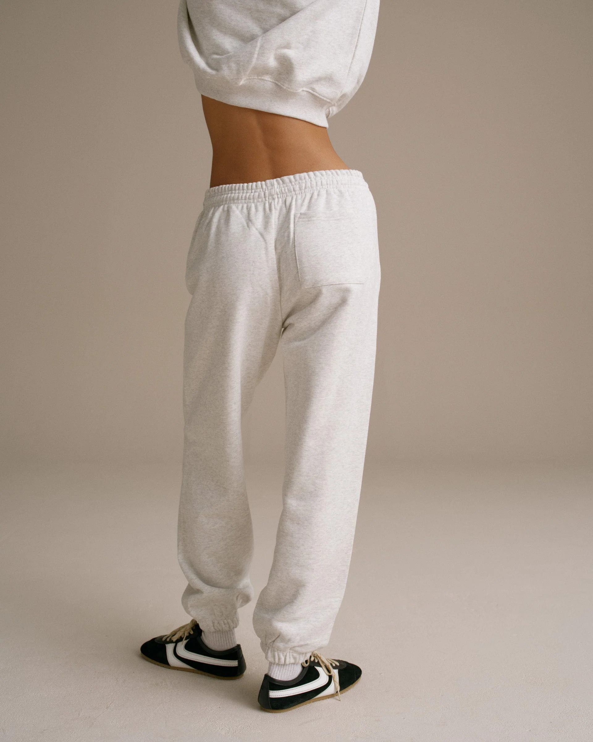 Varsity Sweatpants - Light Grey Melange/Black - Image 2