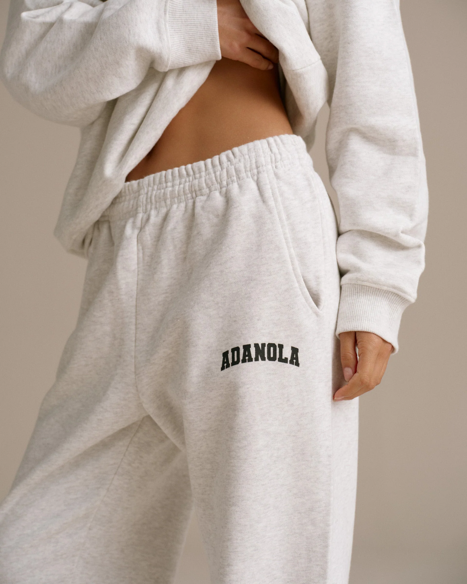Varsity Sweatpants - Light Grey Melange/Black - Image 3