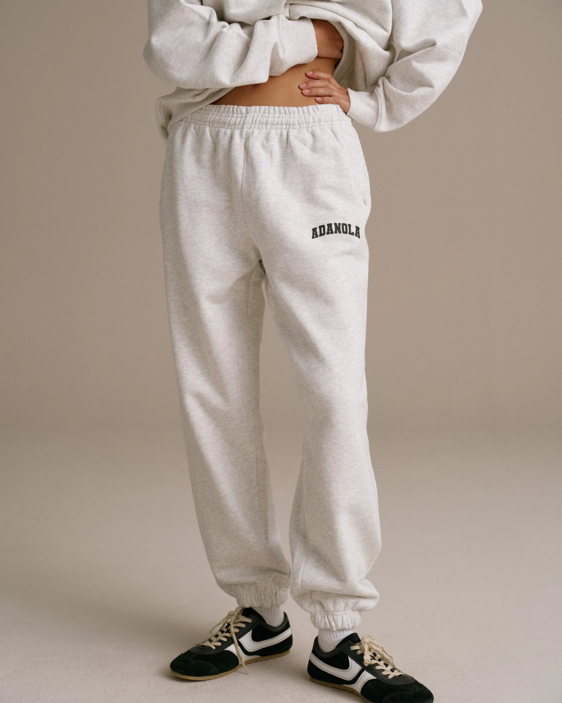 Varsity Sweatpants - Light Grey Melange/Black - Image 5