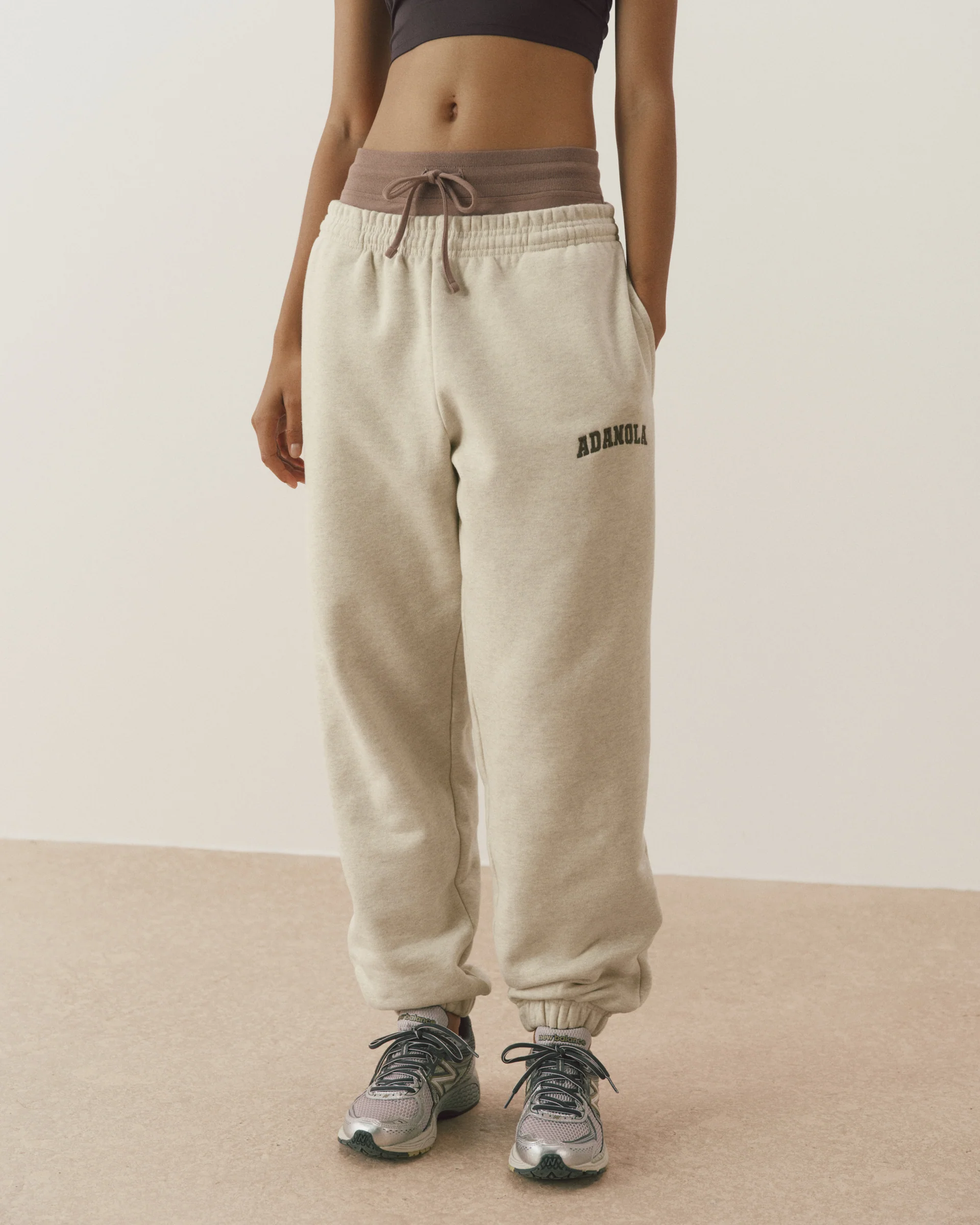 Varsity Sweatpants - Oat Melange/Coffee Bean - Image 3