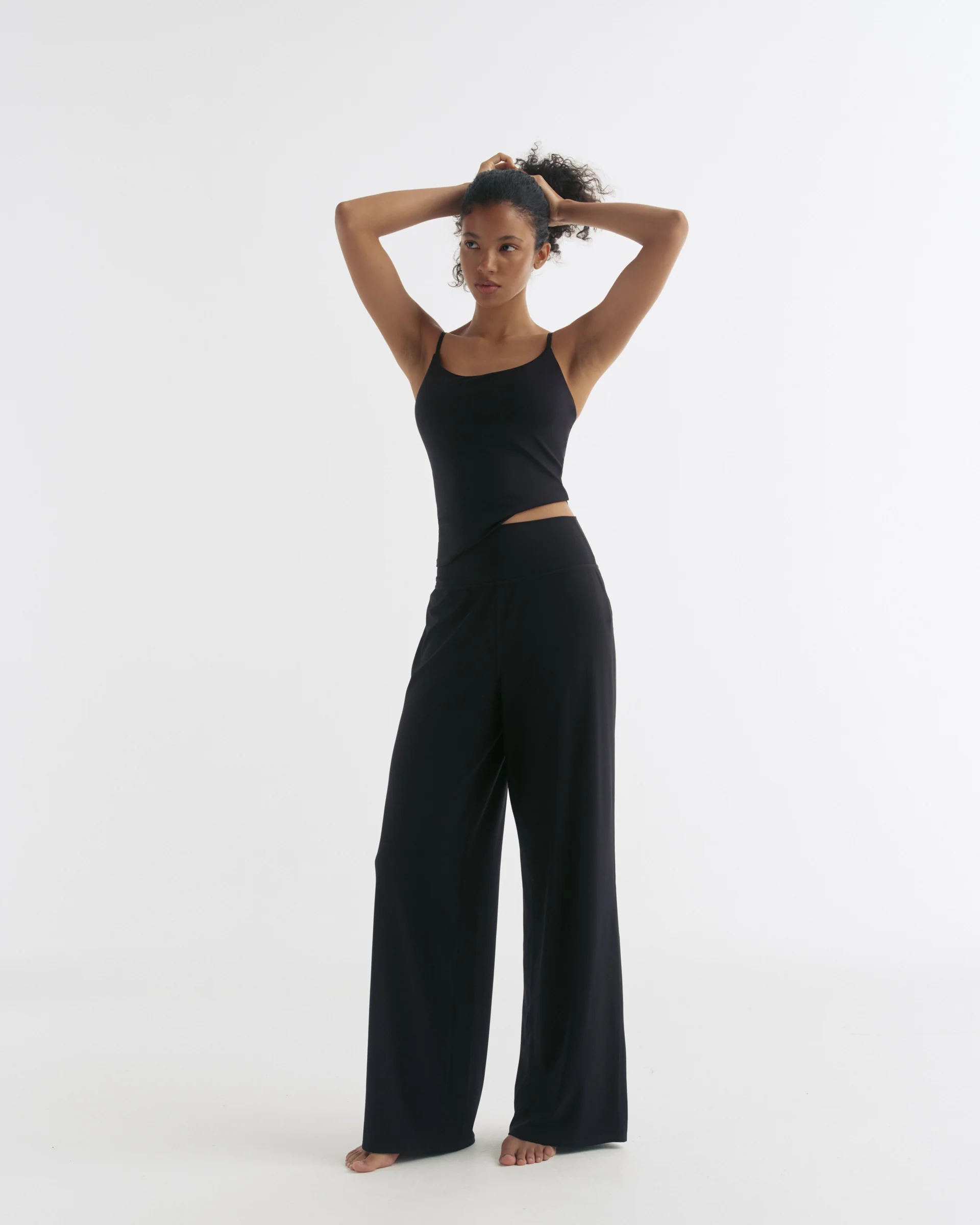 Skinny Strap Top - Black - Image 3